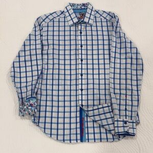 Robert Graham Hollister Sport Shirt Blue & White